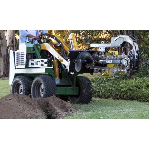 Kanga 6 series mini skid-steer with trencher attachment